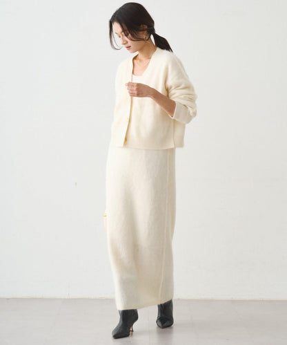 毛絨短款針織開衫