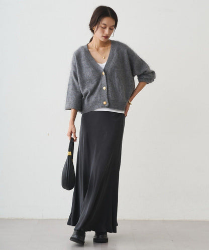 毛絨短款針織開衫