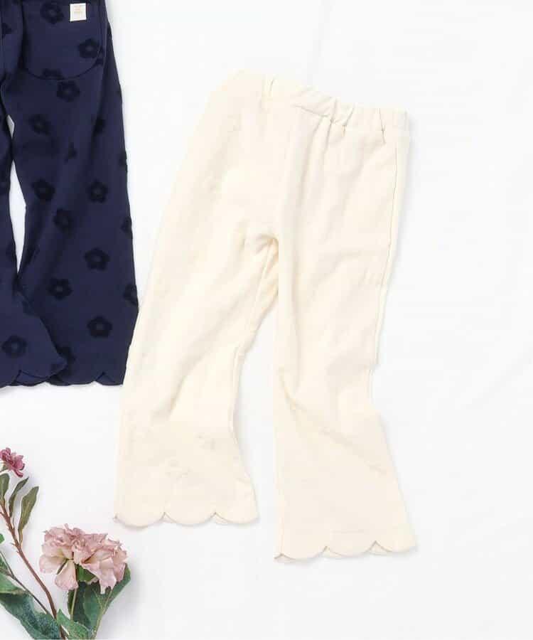 花卉提花波浪邊長褲 10分丈