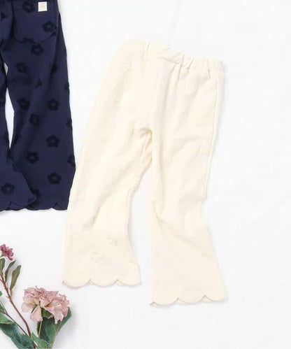 花卉提花波浪邊長褲 10分丈