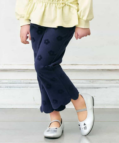 花卉提花波浪邊長褲 10分丈