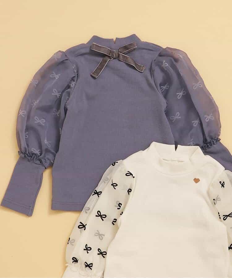 蝴蝶結袖上衣