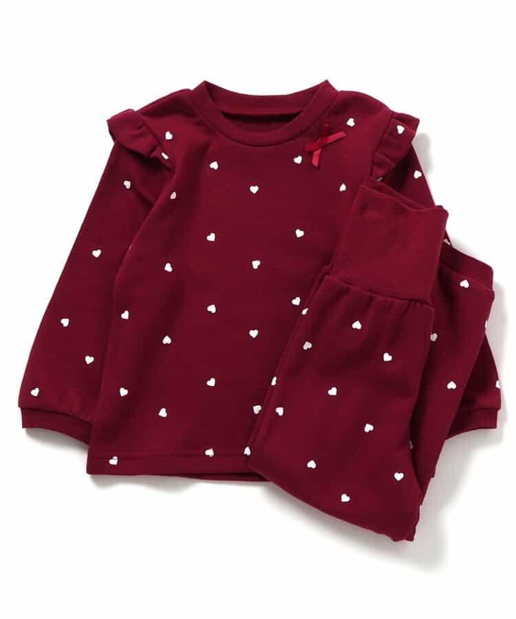 愛心花卉圖案衛衣家居服