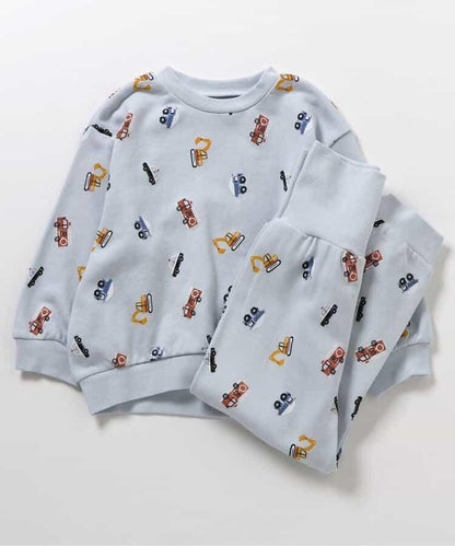 貴賓犬與汽車圖案衛衣睡衣