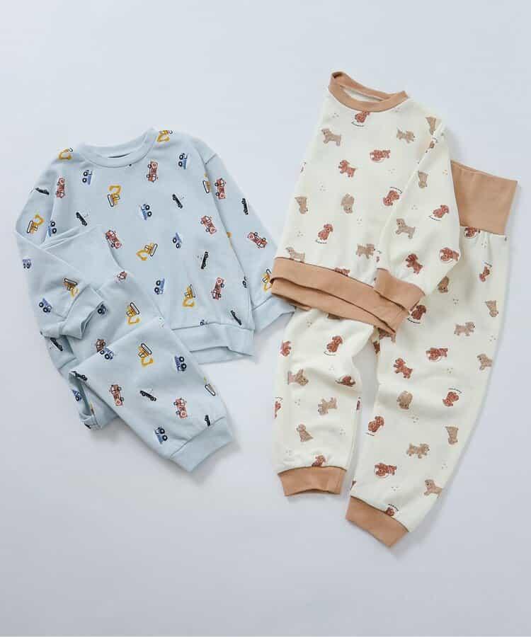 貴賓犬與汽車圖案衛衣睡衣