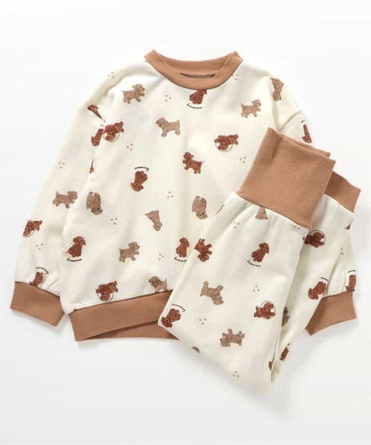 貴賓犬與汽車圖案衛衣睡衣