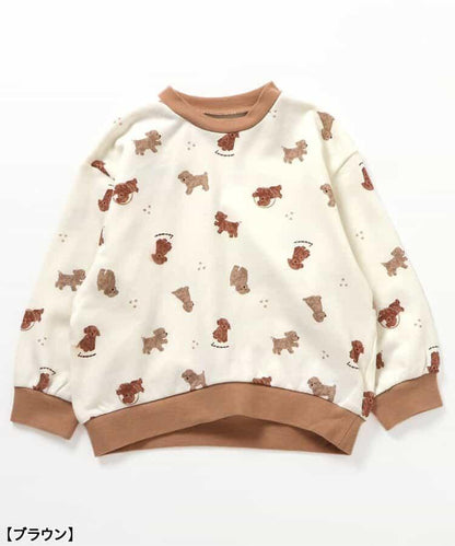 貴賓犬與汽車圖案衛衣睡衣