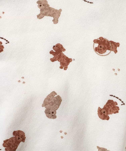 貴賓犬與汽車圖案衛衣睡衣