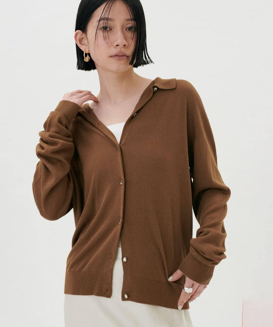 針織翻領短袖衫