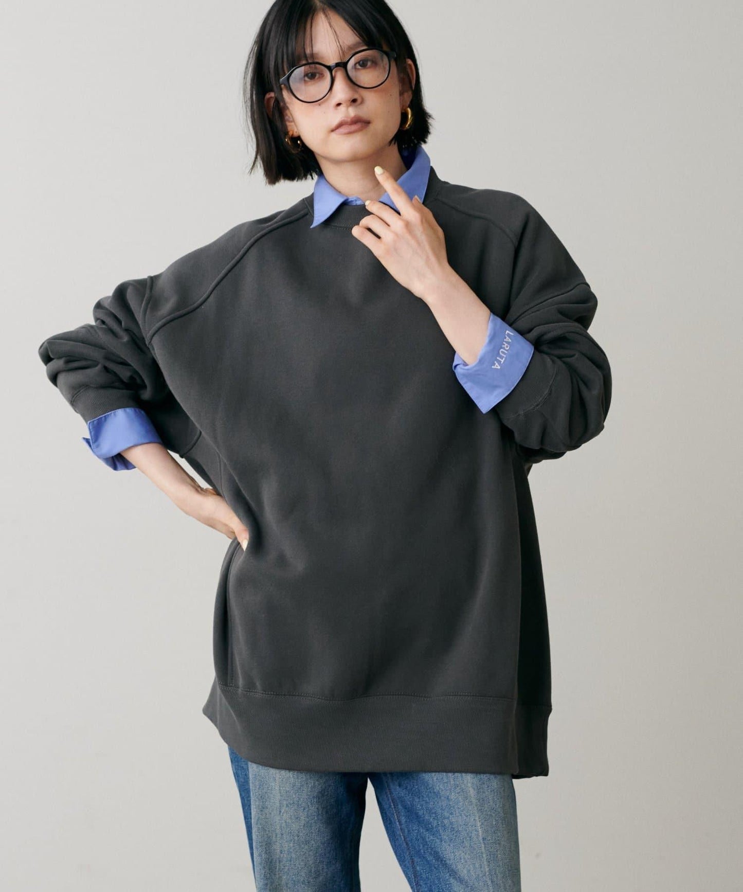 拼接設計寬鬆衛衣