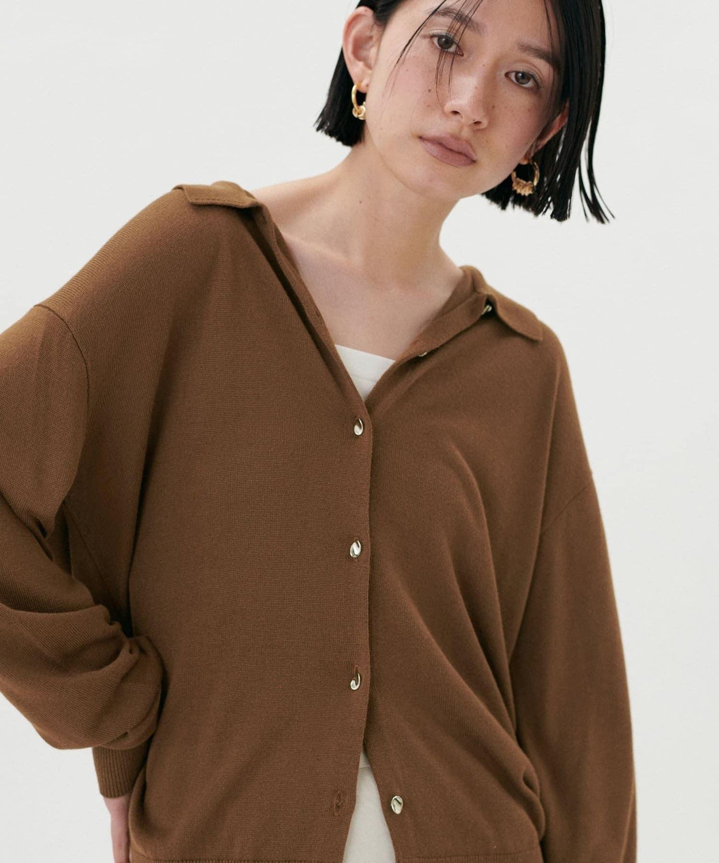 針織翻領短袖衫