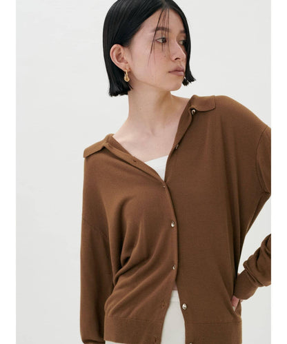 針織翻領短袖衫