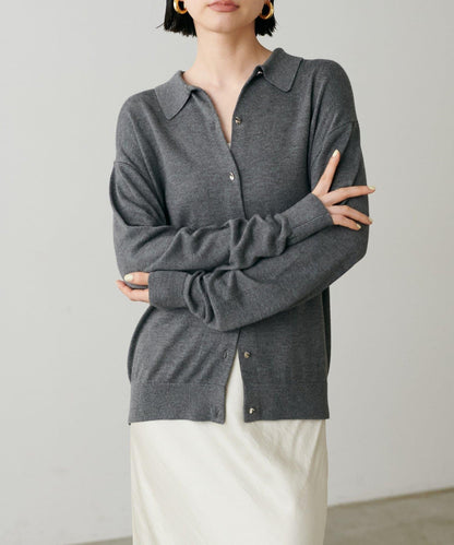 針織翻領短袖衫