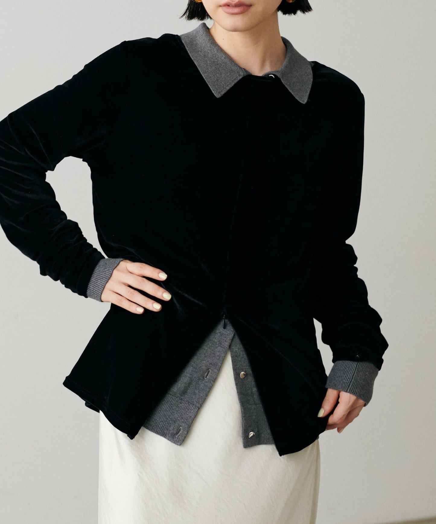 針織翻領短袖衫