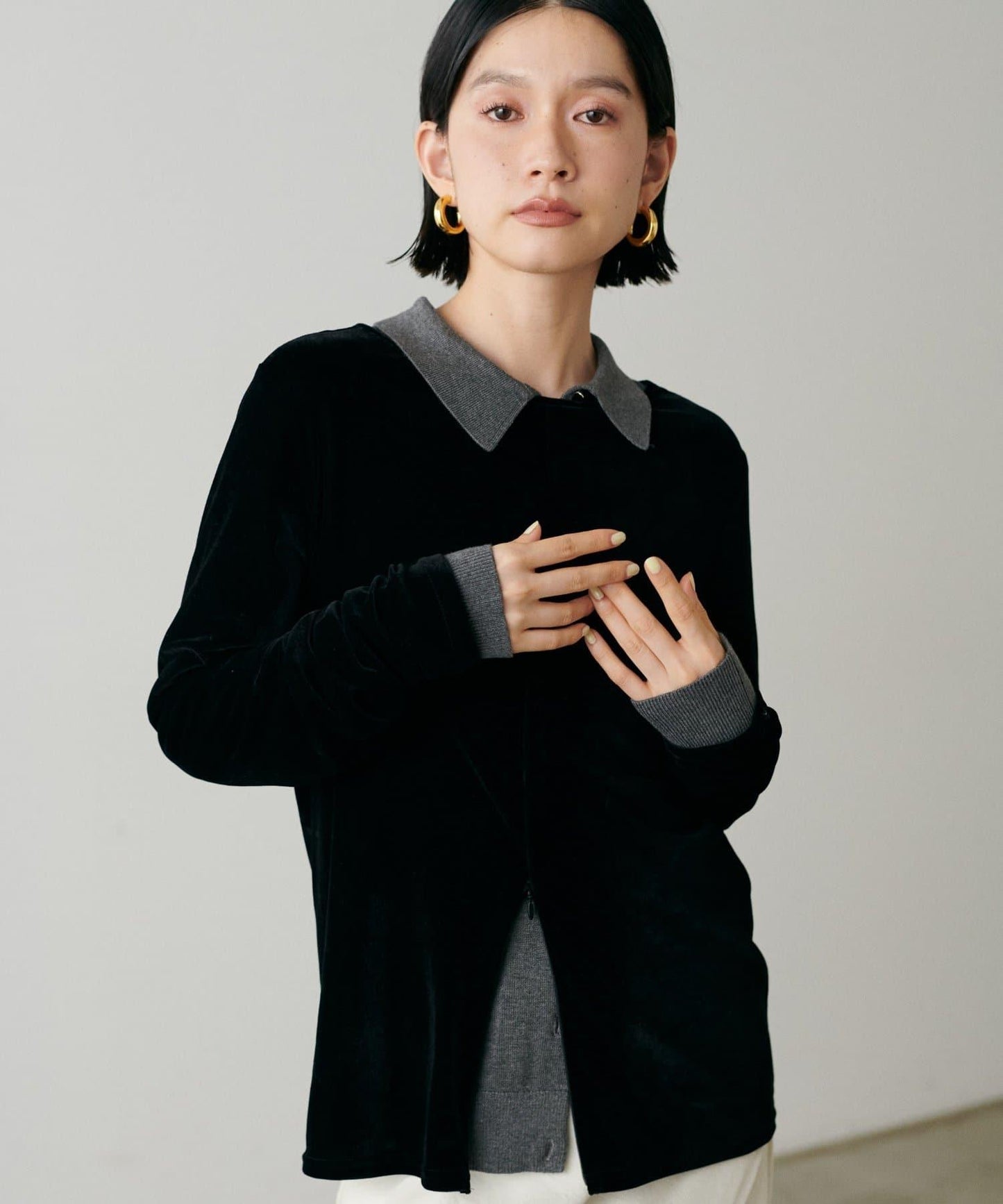 針織翻領短袖衫