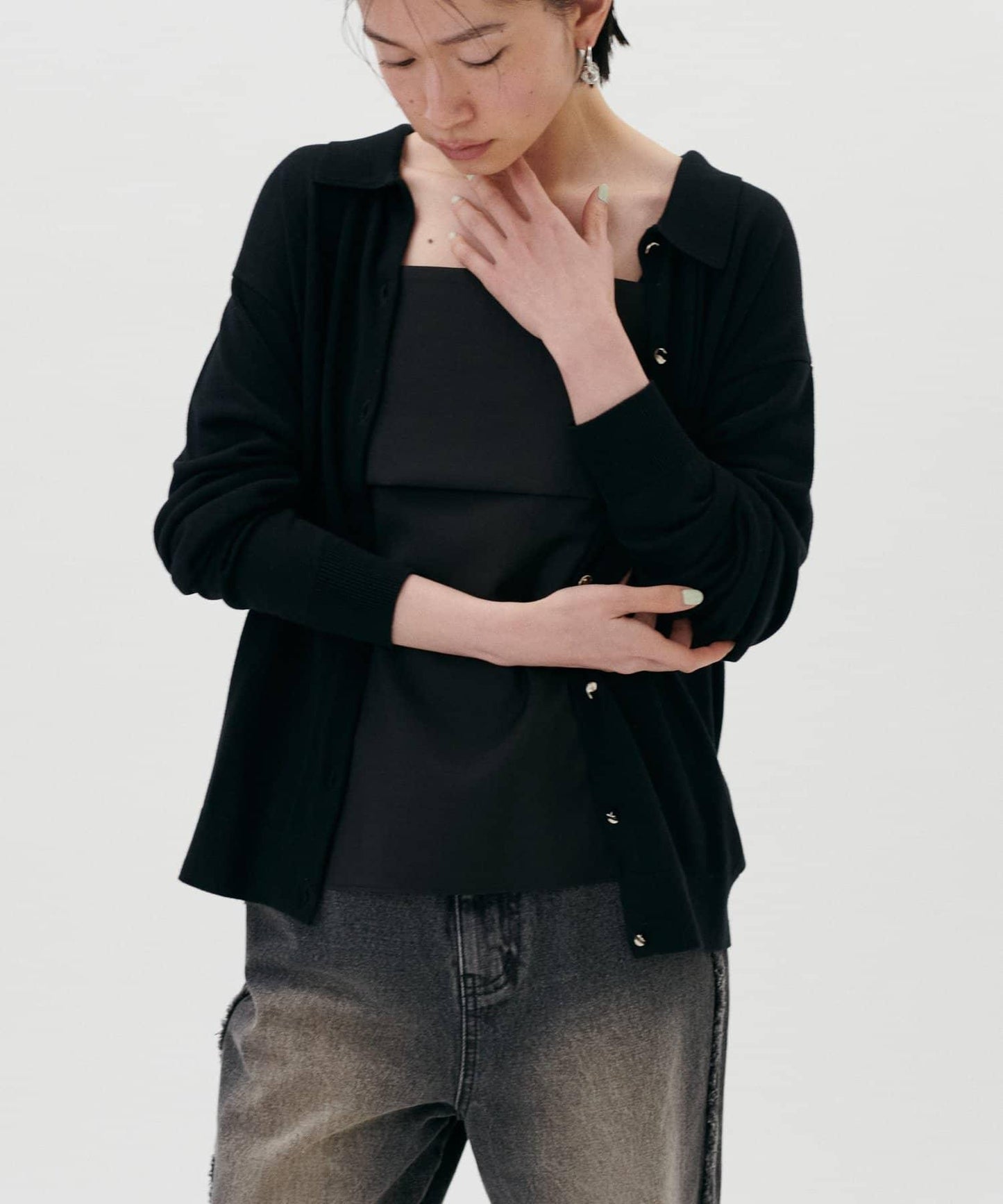 針織翻領短袖衫