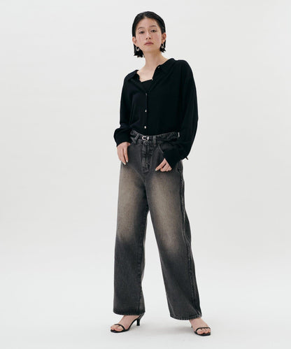 針織翻領短袖衫