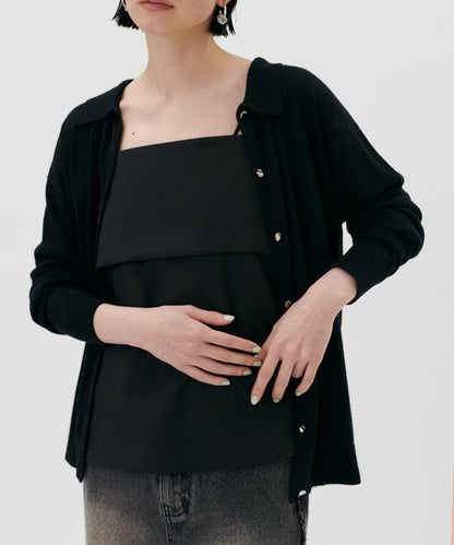 針織翻領短袖衫