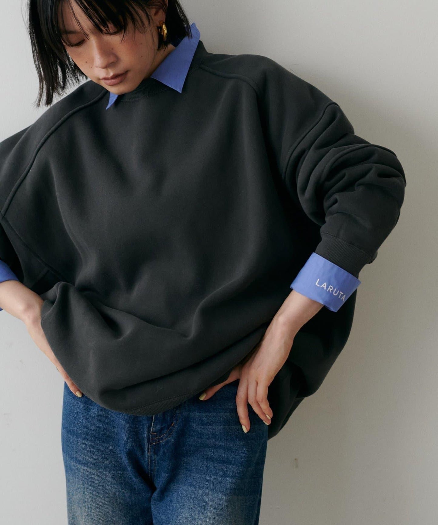 拼接設計寬鬆衛衣