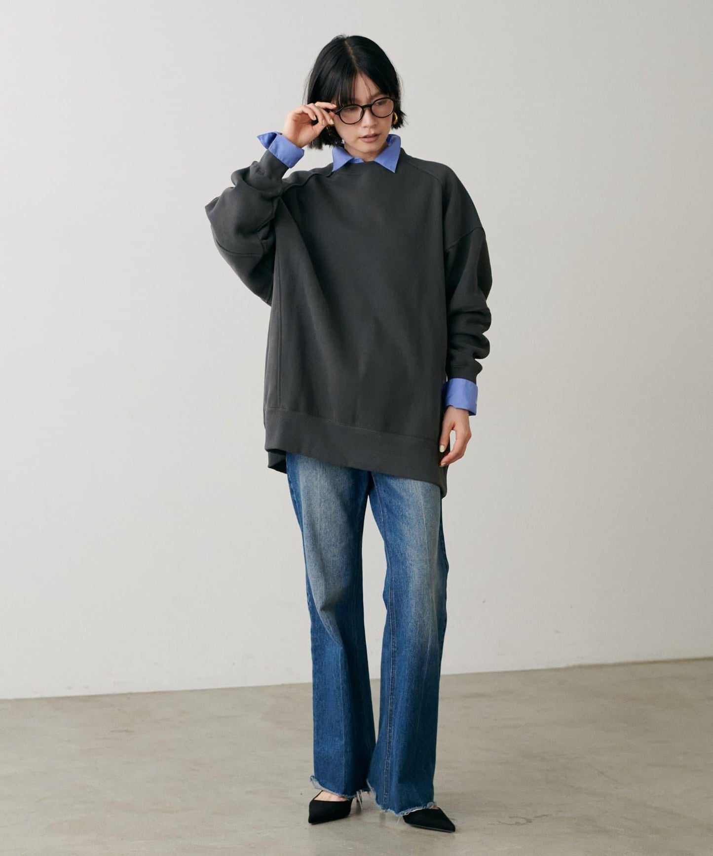 拼接設計寬鬆衛衣