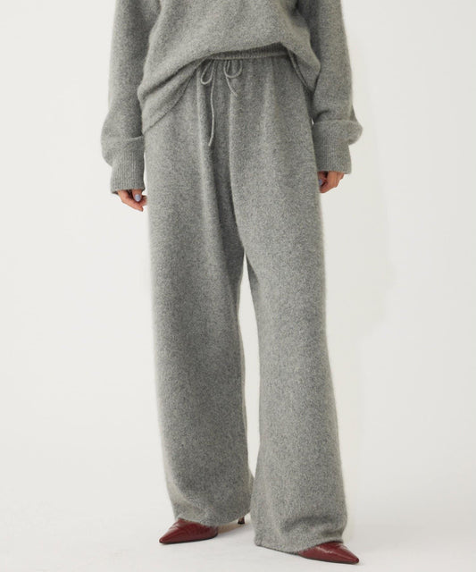 【THE PAUSE】仿毛針織抽繩長褲