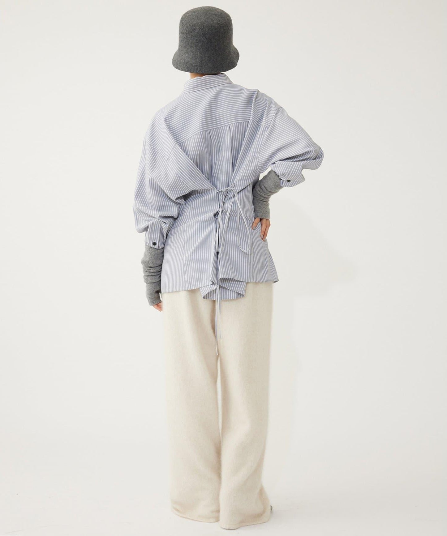 【THE PAUSE】仿毛針織抽繩長褲