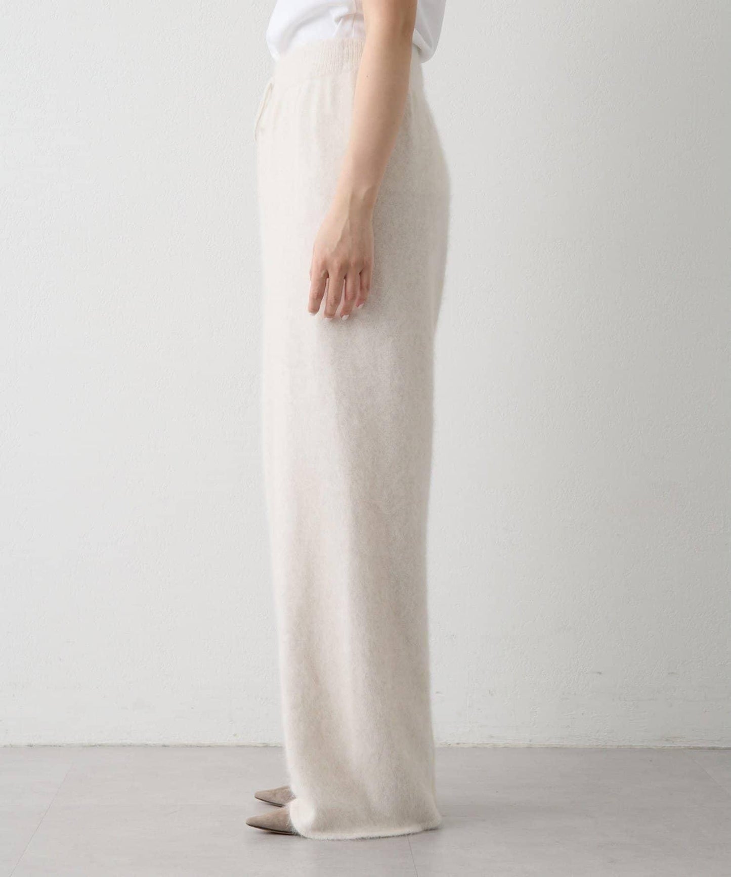 【THE PAUSE】仿毛針織抽繩長褲