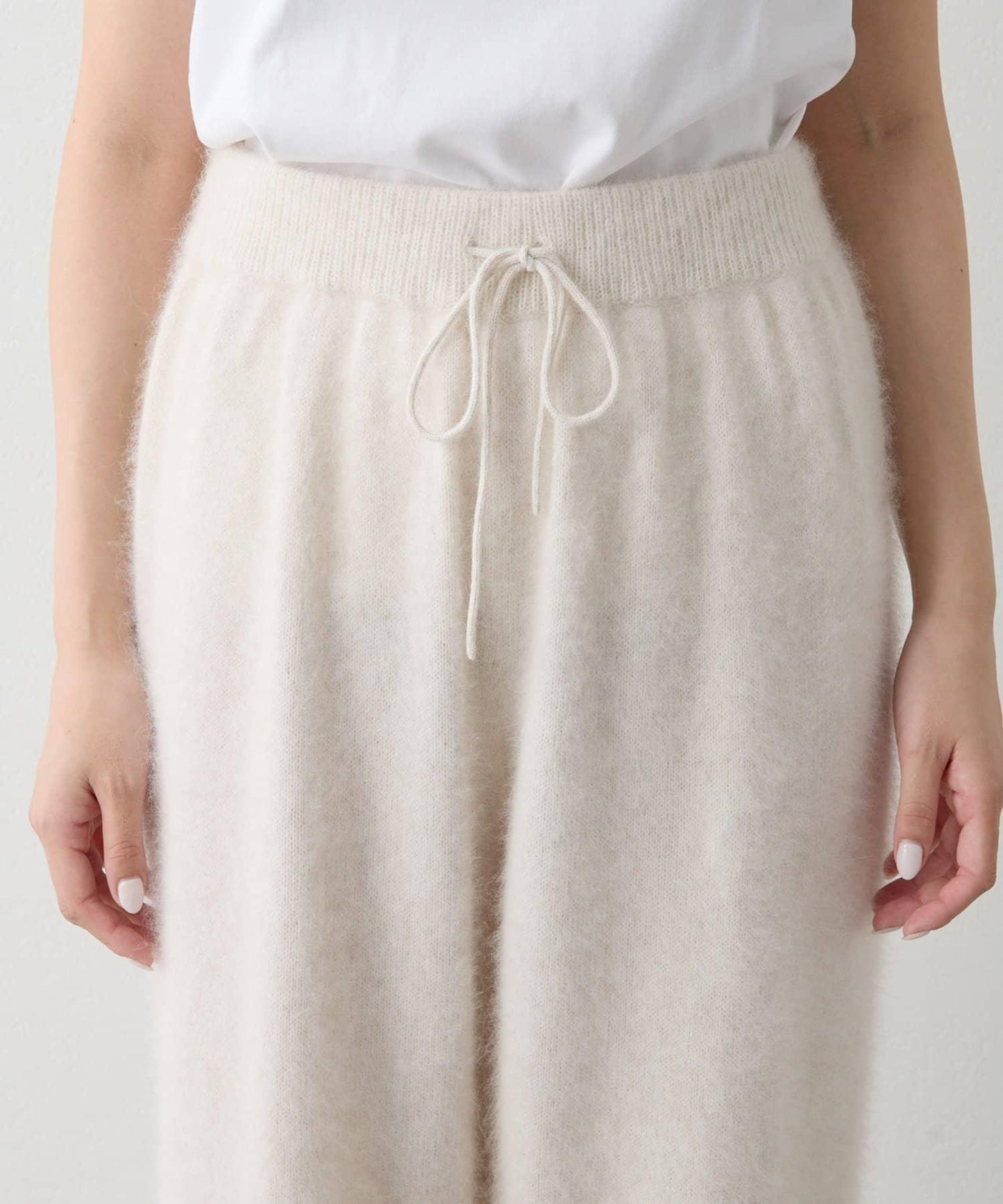 【THE PAUSE】仿毛針織抽繩長褲