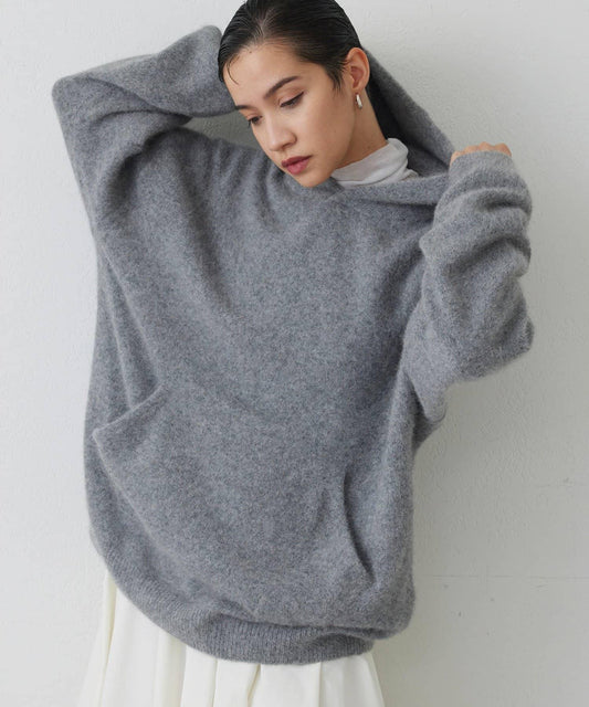 【THE PAUSE】仿毛針織連帽套頭衫