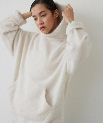 【THE PAUSE】仿毛針織連帽套頭衫