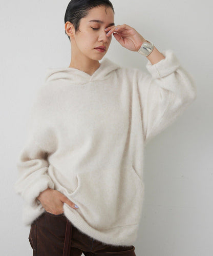 【THE PAUSE】仿毛針織連帽套頭衫