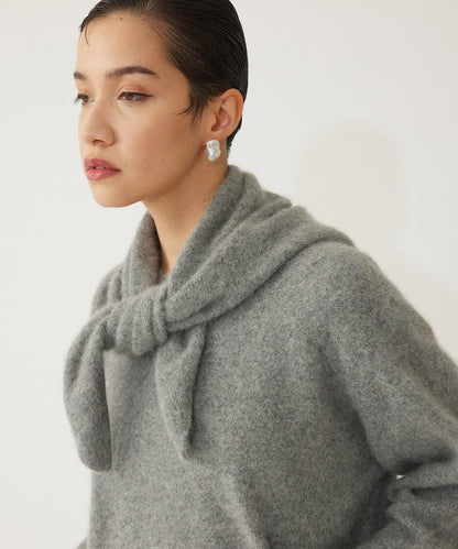 【THE PAUSE】仿毛針織圍巾套裝套頭衫