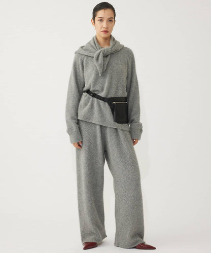 【THE PAUSE】仿毛針織抽繩長褲