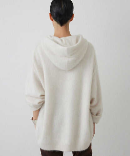 【THE PAUSE】仿毛針織連帽套頭衫