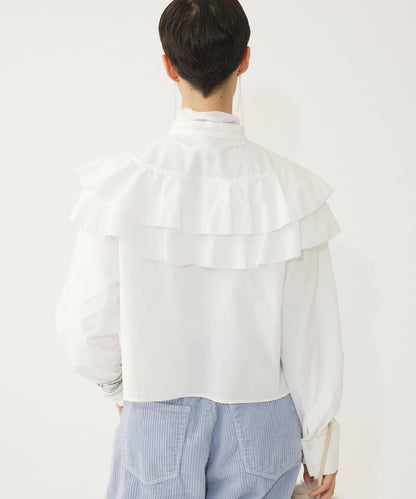 【THE PAUSE】荷葉邊短款襯衫