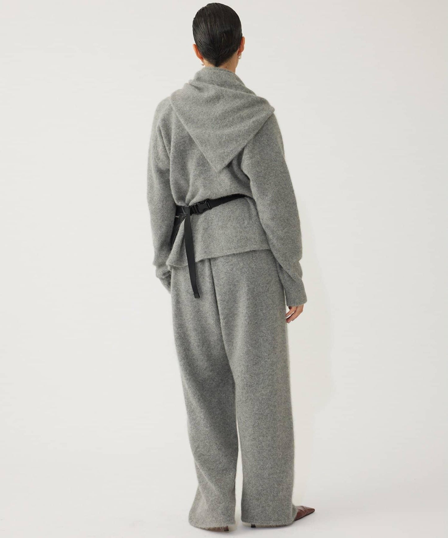 【THE PAUSE】仿毛針織抽繩長褲