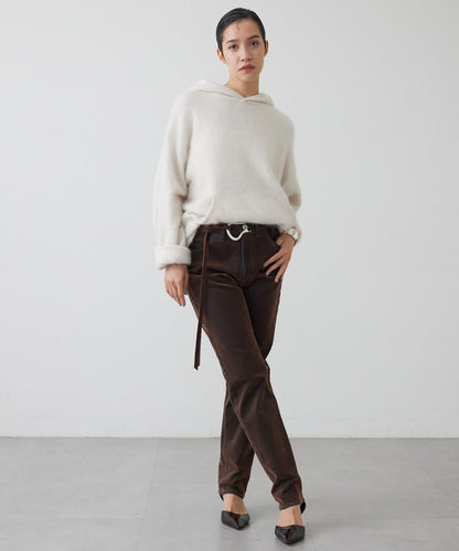 【THE PAUSE】仿毛針織連帽套頭衫