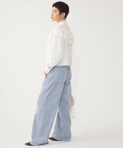 【THE PAUSE】荷葉邊短款襯衫