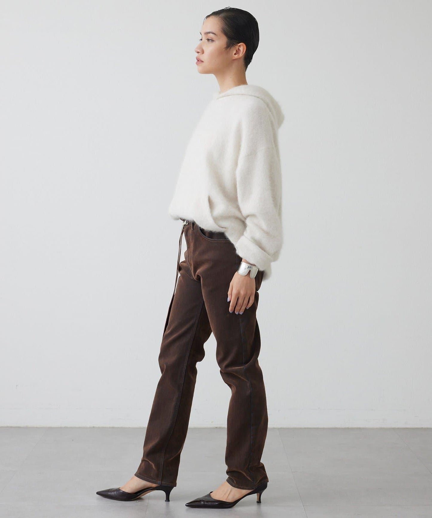 【THE PAUSE】仿毛針織連帽套頭衫