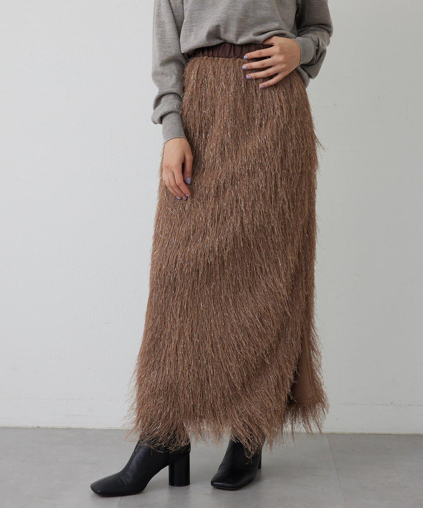 【THE PAUSE】亮片流蘇半身裙