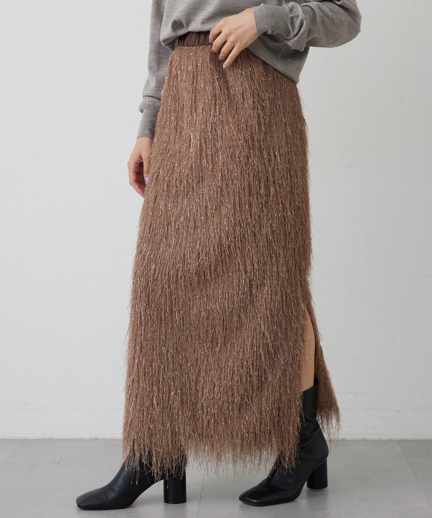 【THE PAUSE】亮片流蘇半身裙