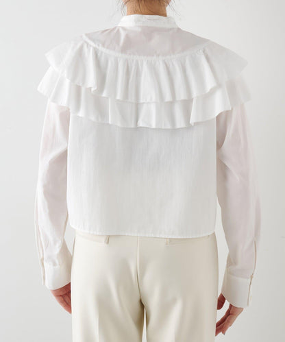 【THE PAUSE】荷葉邊短款襯衫