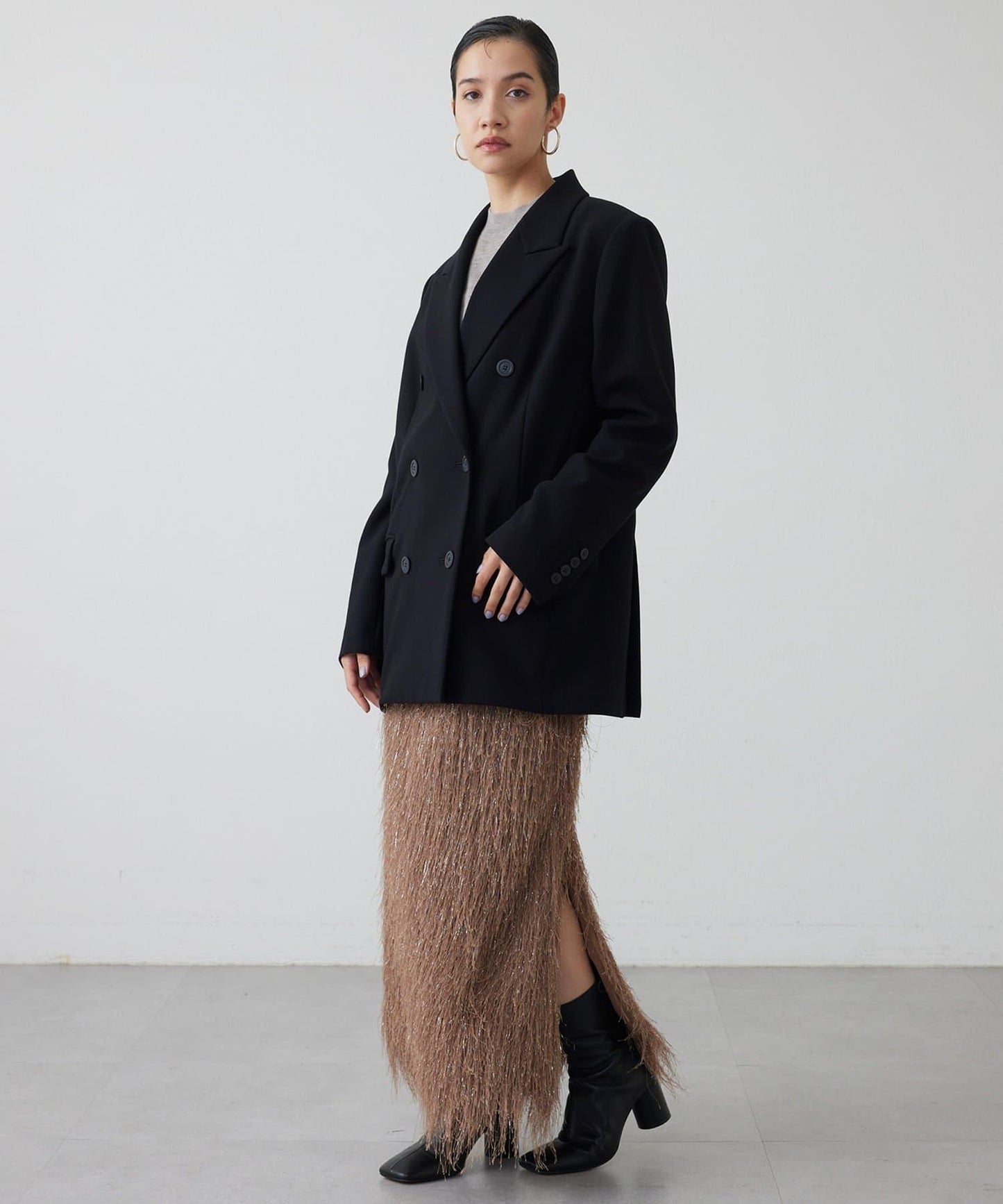 【THE PAUSE】亮片流蘇半身裙