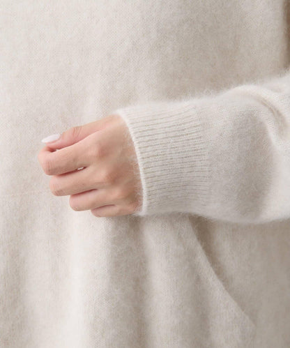 【THE PAUSE】仿毛針織連帽套頭衫