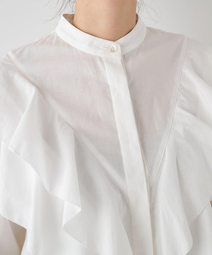 【THE PAUSE】荷葉邊短款襯衫