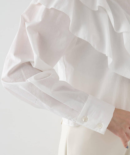 【THE PAUSE】荷葉邊短款襯衫