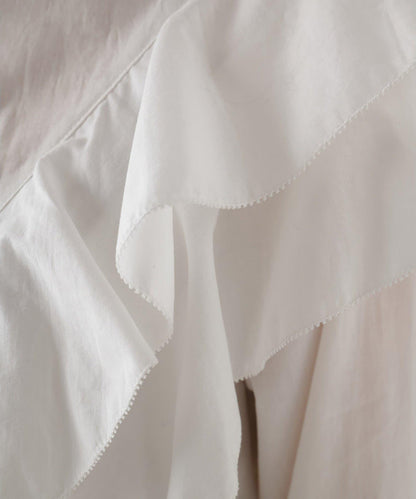 【THE PAUSE】荷葉邊短款襯衫