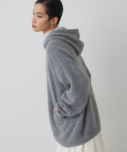 【THE PAUSE】仿毛針織連帽套頭衫