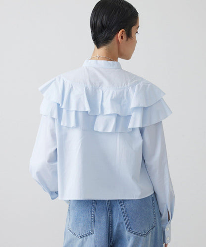 【THE PAUSE】荷葉邊短款襯衫