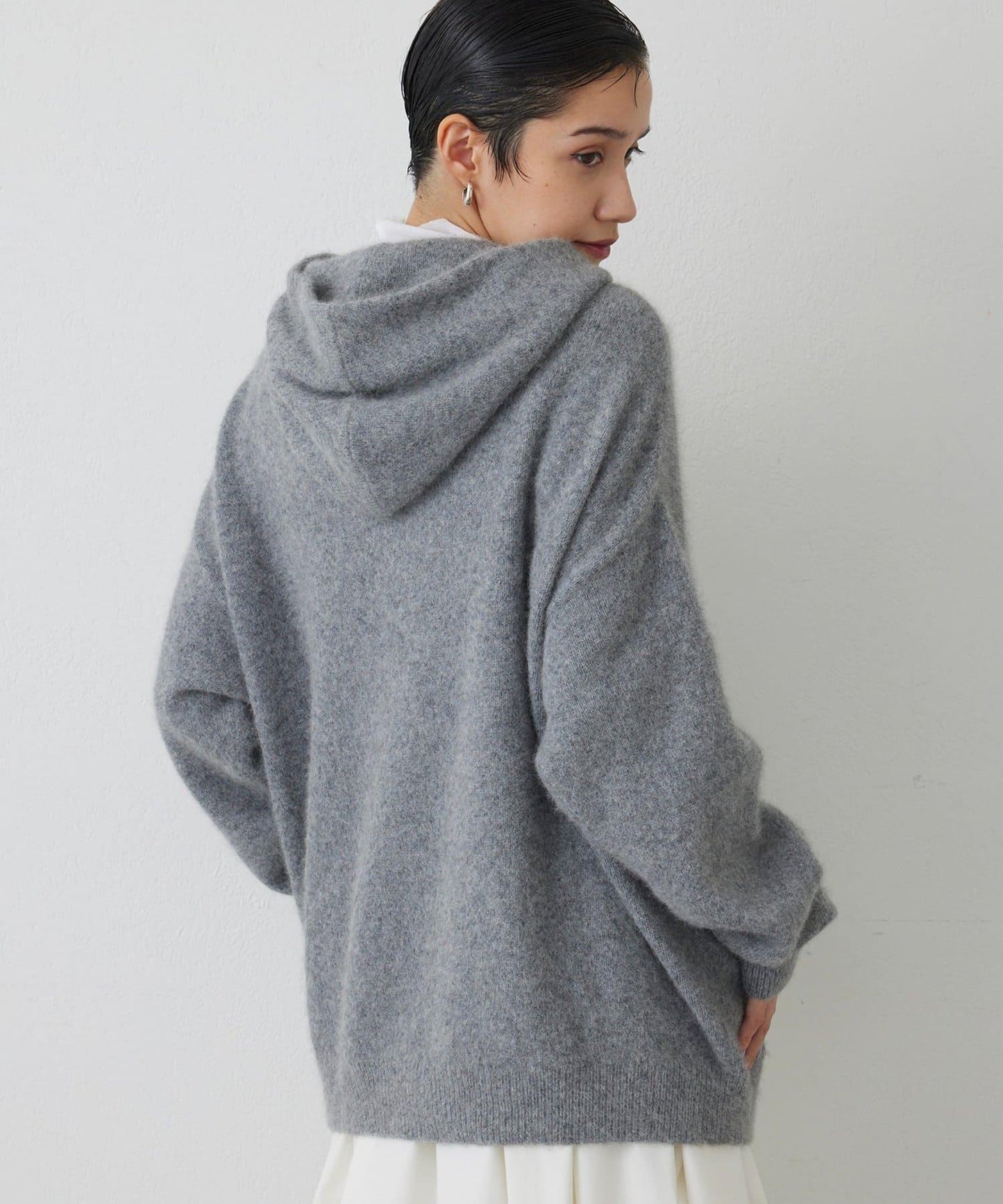 【THE PAUSE】仿毛針織連帽套頭衫